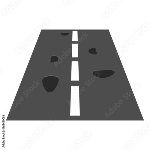 potholed highway. asphalt potholes. vector illustration. infrastructure. highway. transportation