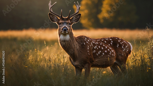 Plakat deer in the forest