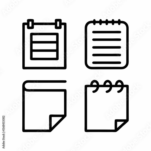 Set of Paper Forms Vector Icons.