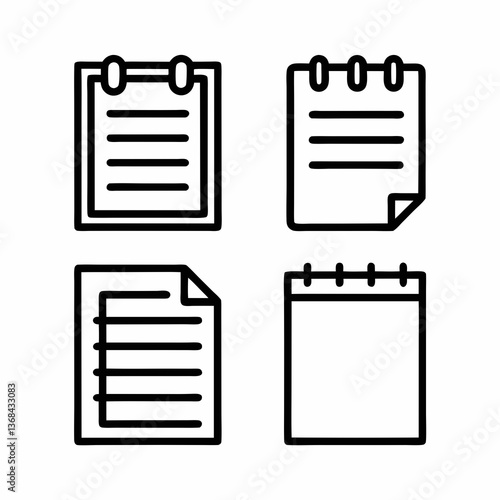 Set of Paper Forms Vector Icons.