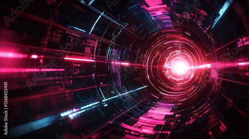 Wallpaper Mural Futuristic Abstract Visualization of Digital Language and AI Model Analysis in Vibrant Colors Torontodigital.ca