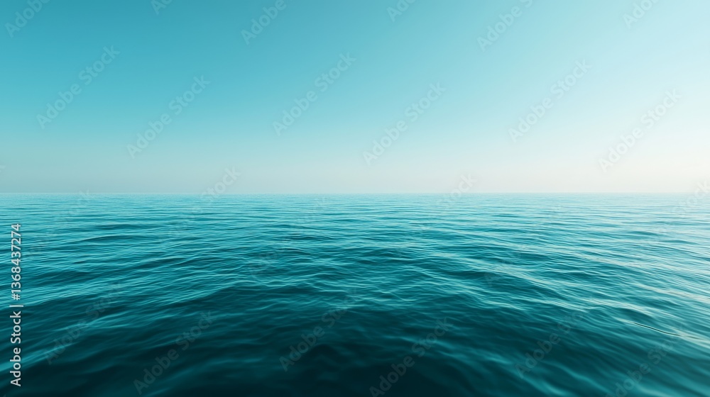 Tranquil blue ocean meets clear sky, breathtaking seascape vast Tranquil blue ocean meets clear sky, breathtaking seascape vast