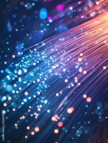 Fiber Optic Cables Emitting Light