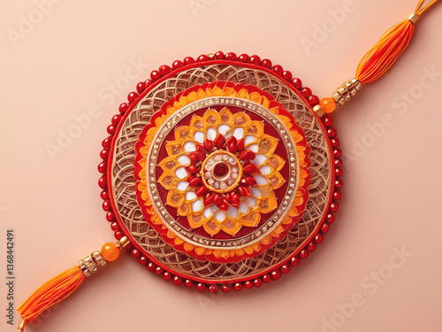 Joyful raksha bandhan festival background with elegant rakhi design