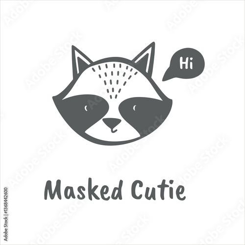 Сute animal faces in scandinavian style vector illustration on white background