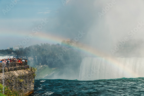 Rainbow over waterfall