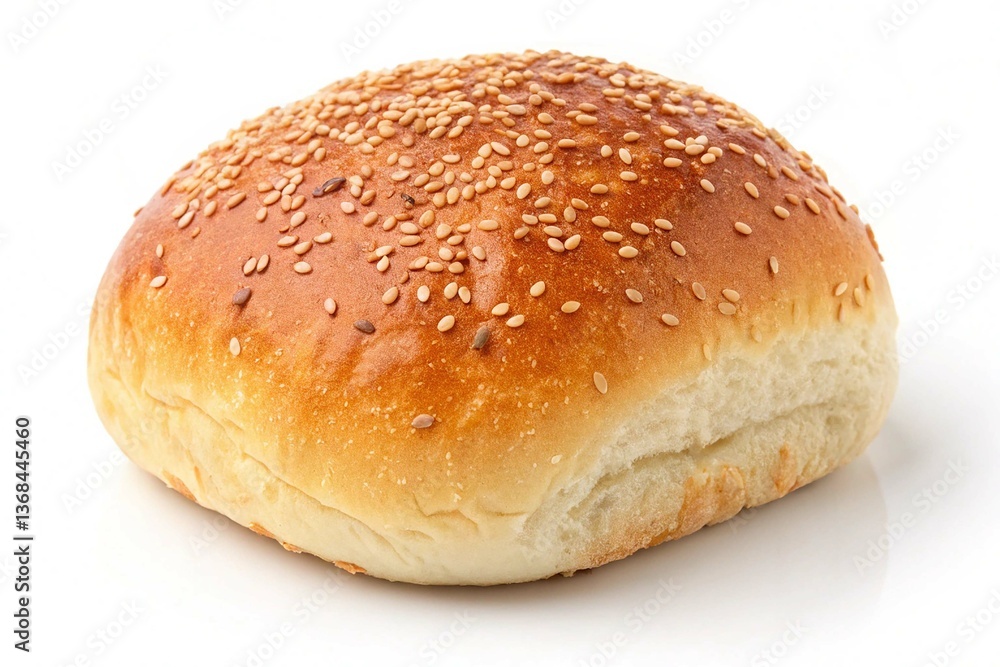 Bread roll covered with sesame seeds isolated on transparent background Bread roll covered with sesame seeds isolated on transparent background
