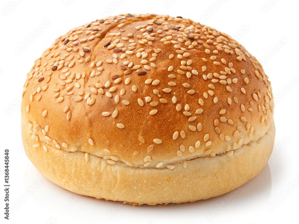 Bread roll covered with sesame seeds isolated on transparent background Bread roll covered with sesame seeds isolated on transparent background