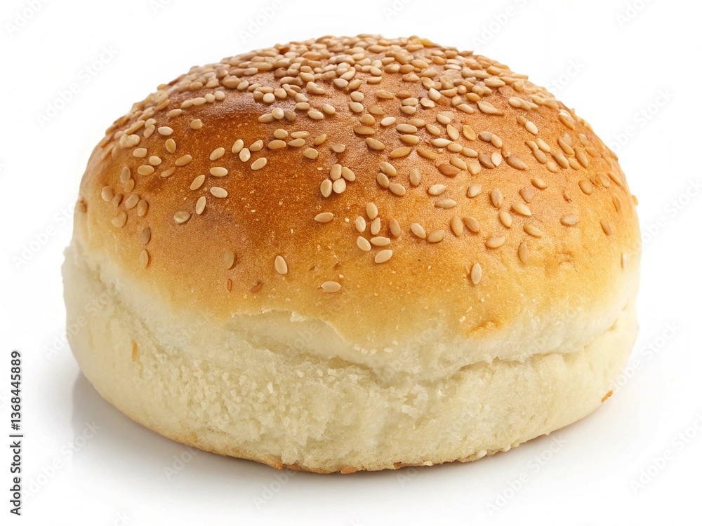 Bread roll covered with sesame seeds isolated on transparent background Bread roll covered with sesame seeds isolated on transparent background