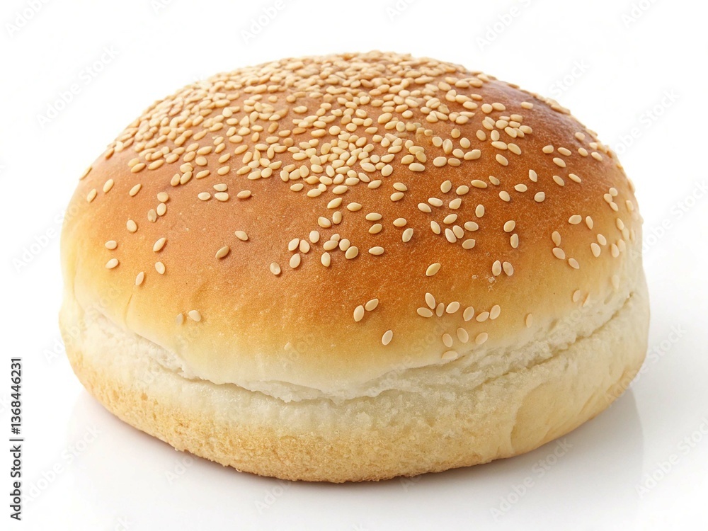 Bread roll covered with sesame seeds isolated on transparent background Bread roll covered with sesame seeds isolated on transparent background