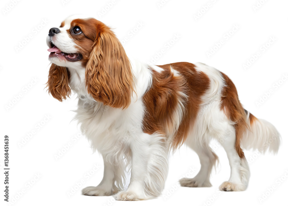 Fototapeta premium a full body cavalier spaniel white background, PNG.