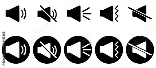 Volume icon vector. Speaker volume icon. Speaker icon set. Sound icon collection. set of black and white icons