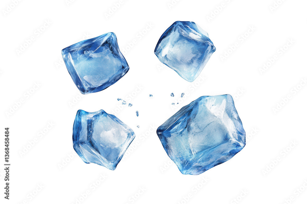 Isolated ice cubes Isolated ice cubes