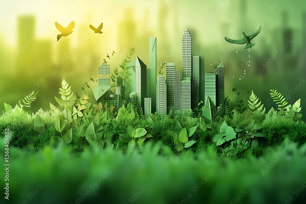 custom made wallpaper toronto digitalInfographic on the impact of technology on the environment, emphasizing both positive innovations and negative effects