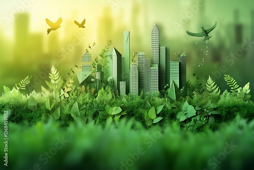 Infographic on the impact of technology on the environment, emphasizing both positive innovations and negative effects