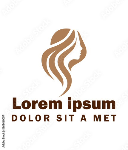 Beauty woman hair salon gold gradient logo