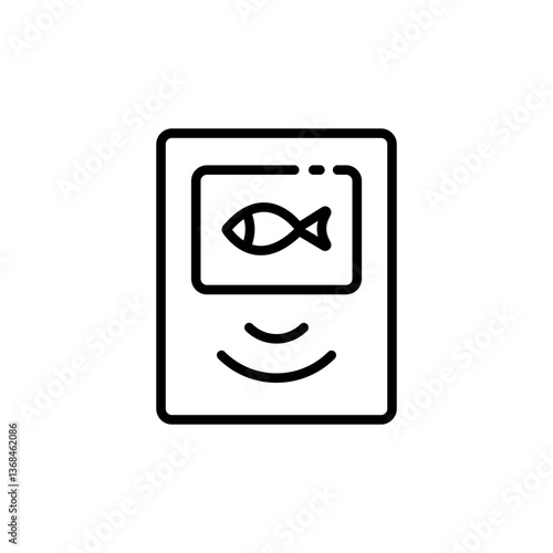 Water echo sounder line icon. Fishing equipment symbol. Echo sounder vector icon for web design isolated on white background.
