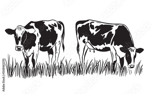 cow on the grass