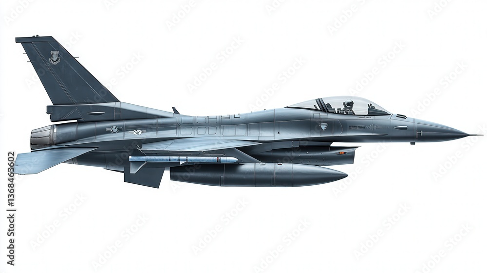 Sleek and powerful fighter jet soaring against a white background. Sleek and powerful fighter jet soaring against a white background.