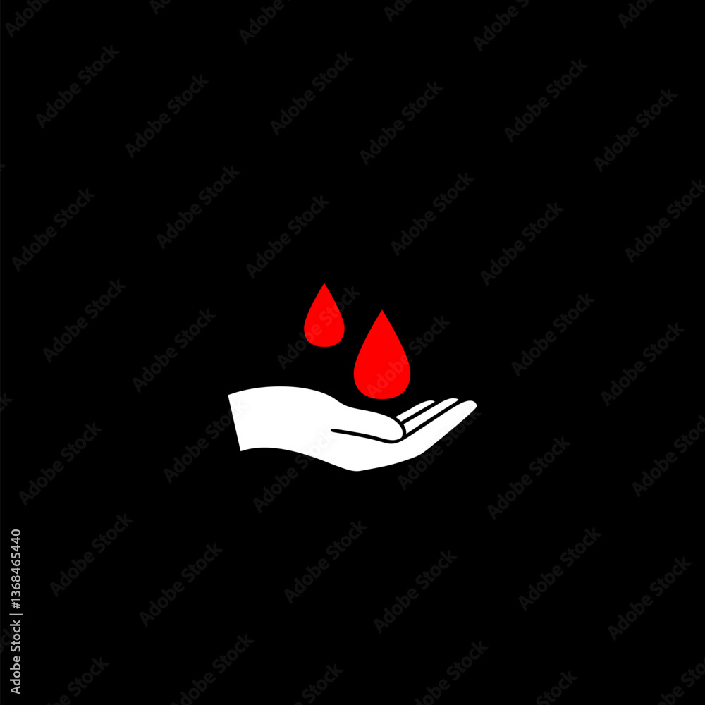 Fototapeta premium Blood Donation icon isolated on black background