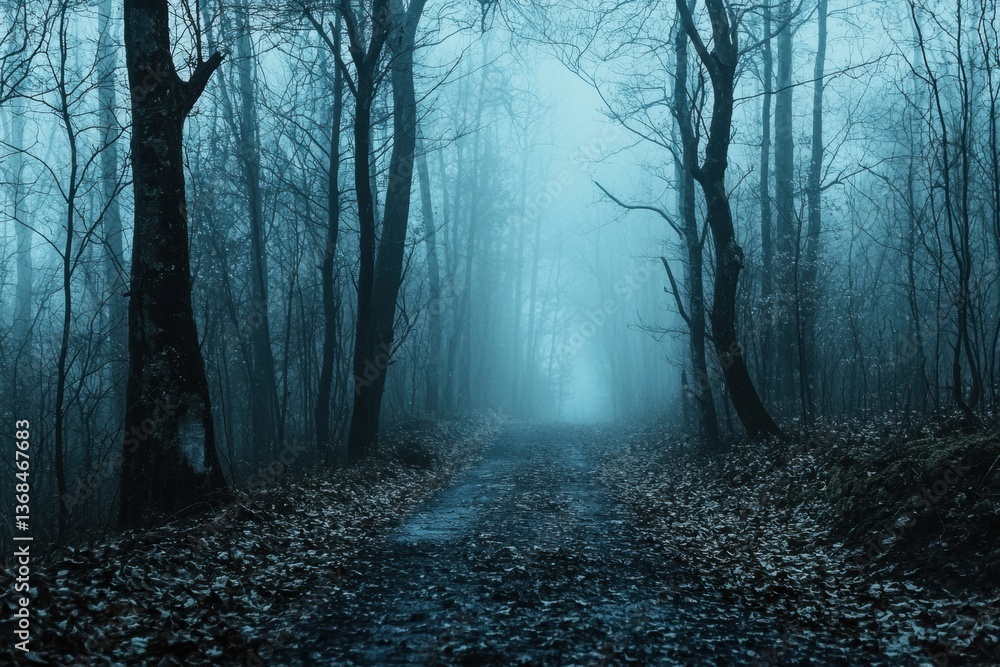 Obraz premium In the Heart of the Dark Forest: A Journey Through Nature's Whispering Weather Phenomena
