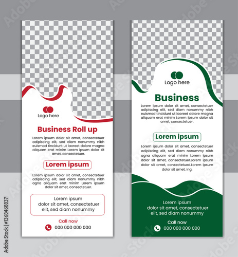 Roll up banner design for Institute or official model, Modern roll up banner Style for  business events, Advertising, Thoroughly editable design vector layout.