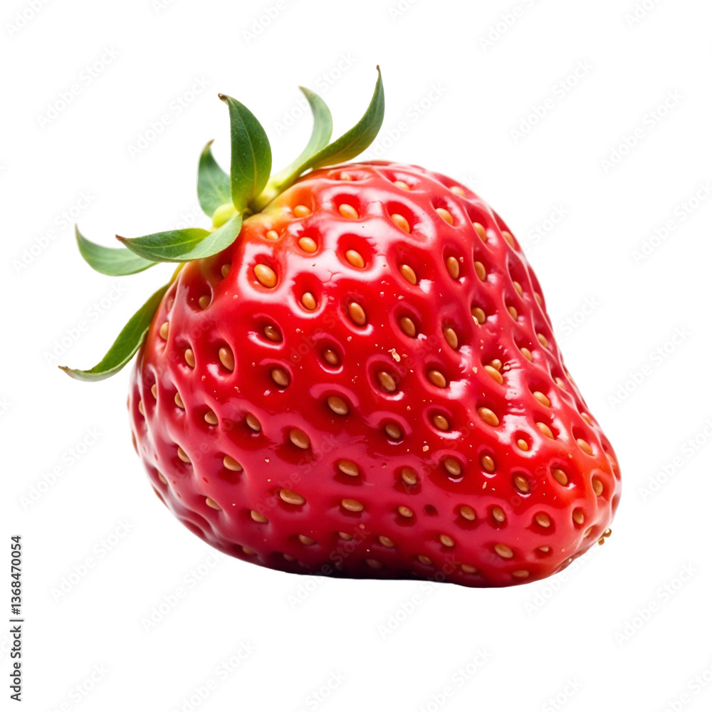 Single ripe strawberry, close-up with detailed texture. Single ripe strawberry, close-up with detailed texture.