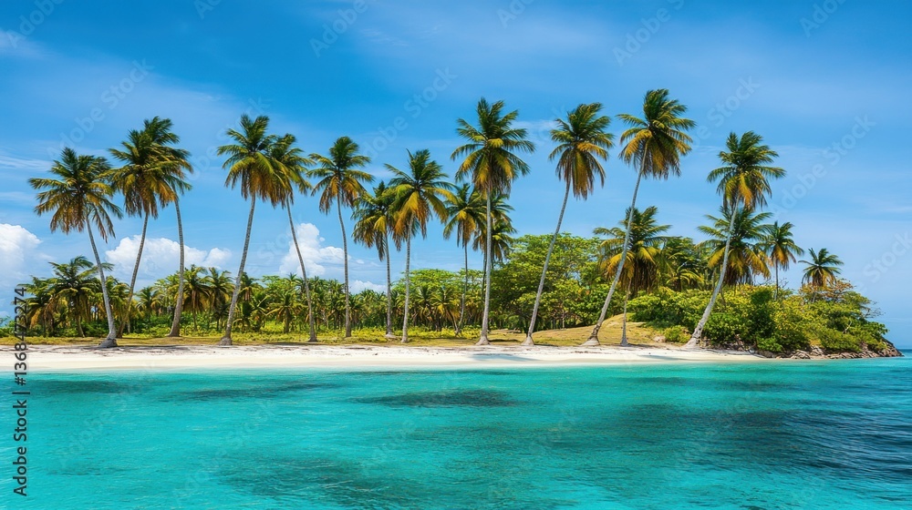Tropical island palm trees beach paradise Tropical island palm trees beach paradise