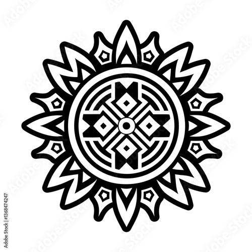 A solid style icon of ancestral pattern symbol