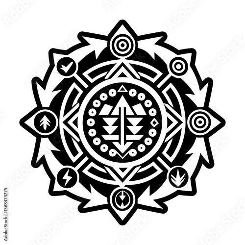 A glyph style icon of ancestor symbol