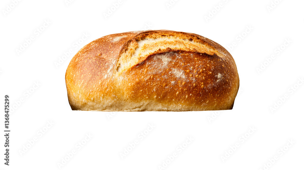 Round loaf of fresh bread, golden crust, homemade bread, rustic bread , cut out transparent Round loaf of fresh bread, golden crust, homemade bread, rustic bread , cut out transparent