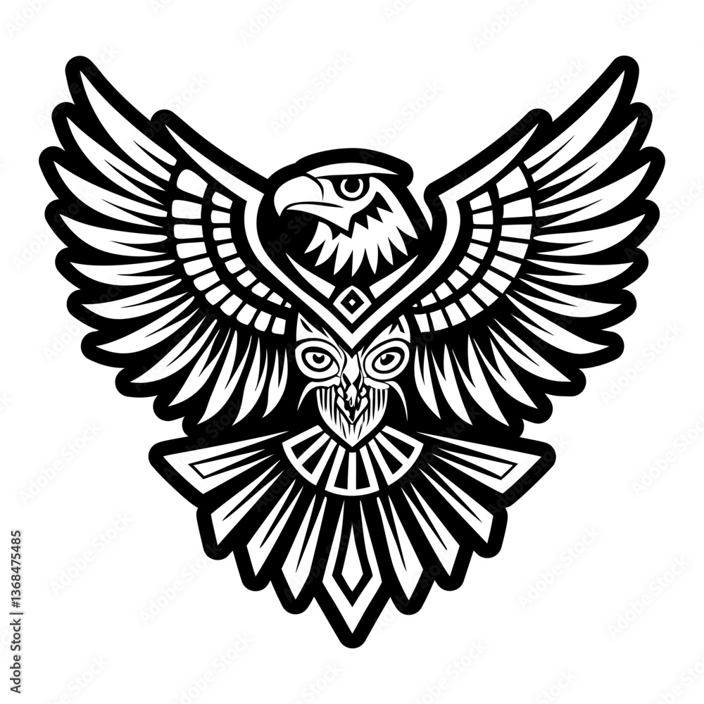 A filled style icon of eagle wings symbol A filled style icon of eagle wings symbol