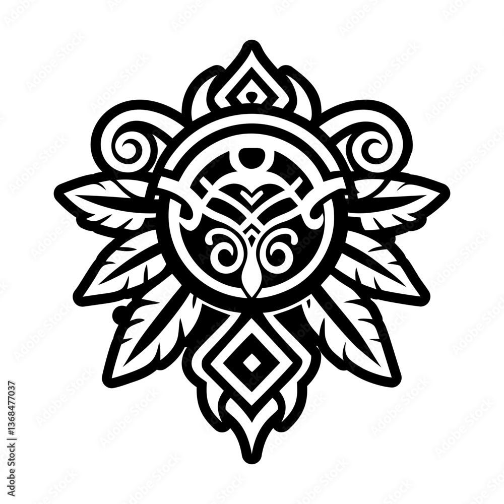 Fototapeta premium A filled style icon of native emblem symbol