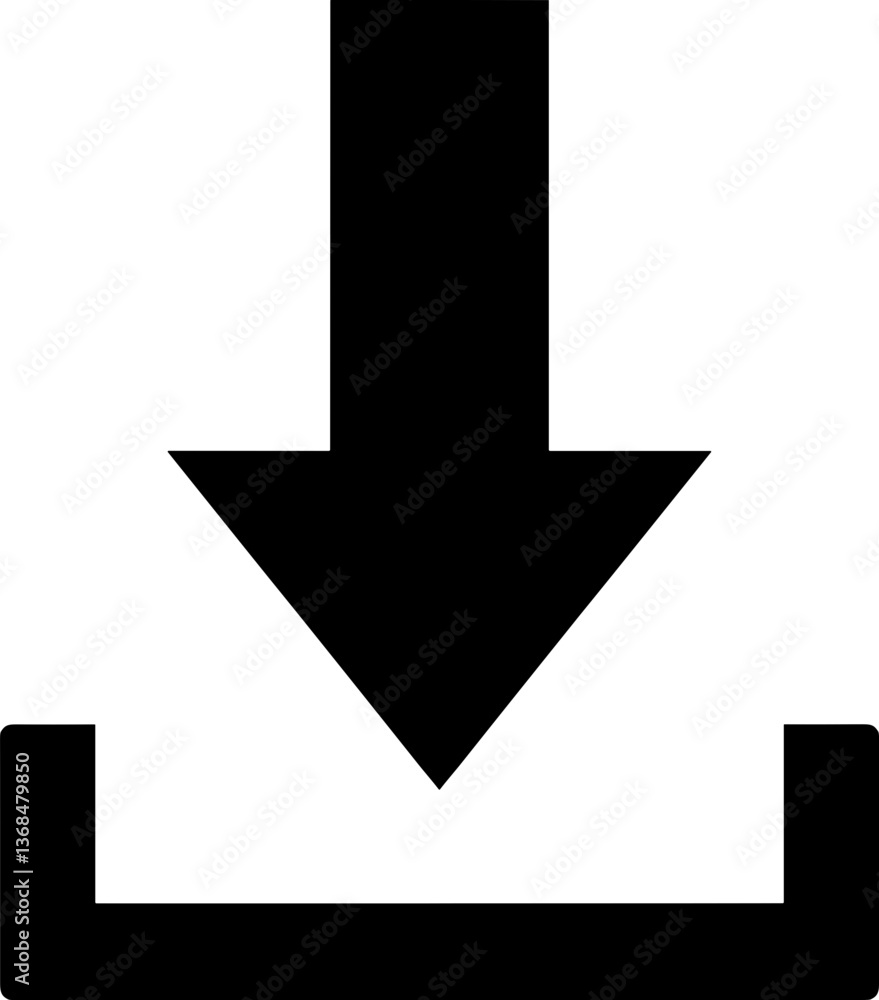 Download Icon for Digital Files in Simple Black Design Download Icon for Digital Files in Simple Black Design