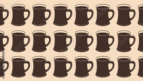 Wallpaper Mural balanced composition of beer mug silhouettes on light amber background for use in bar graphics, craft beer promotions, or restaurant branding Torontodigital.ca