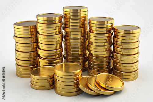 Stacks of Shiny Gold Coins Symbolizing Wealth and Financial Success (5)