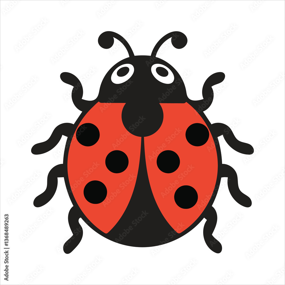 ladybug or ladybird simple flat design red and black isolated and Cute cartoon ladybug vector illustration on a white background ladybug or ladybird simple flat design red and black isolated and Cute cartoon ladybug vector illustration on a white background