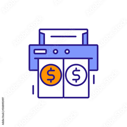 Money Printing Icon Symbolizing Government Hyperinflation Actions.