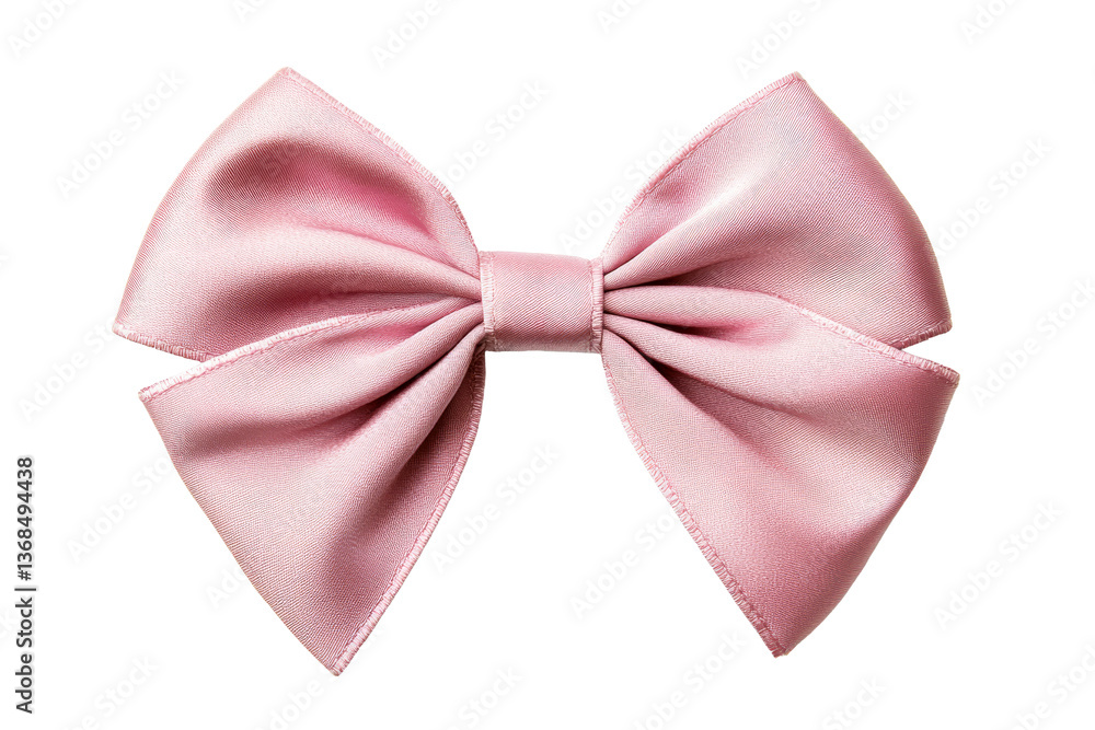Naklejka premium Elegant pink bow with detailed textures on black, cut out transparent
