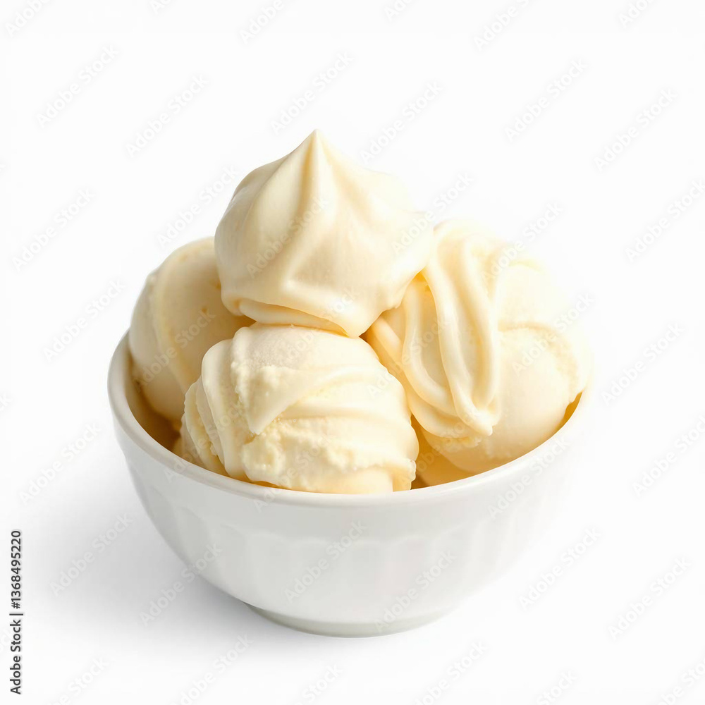Vanilla ice cream in bowl Vanilla ice cream in bowl