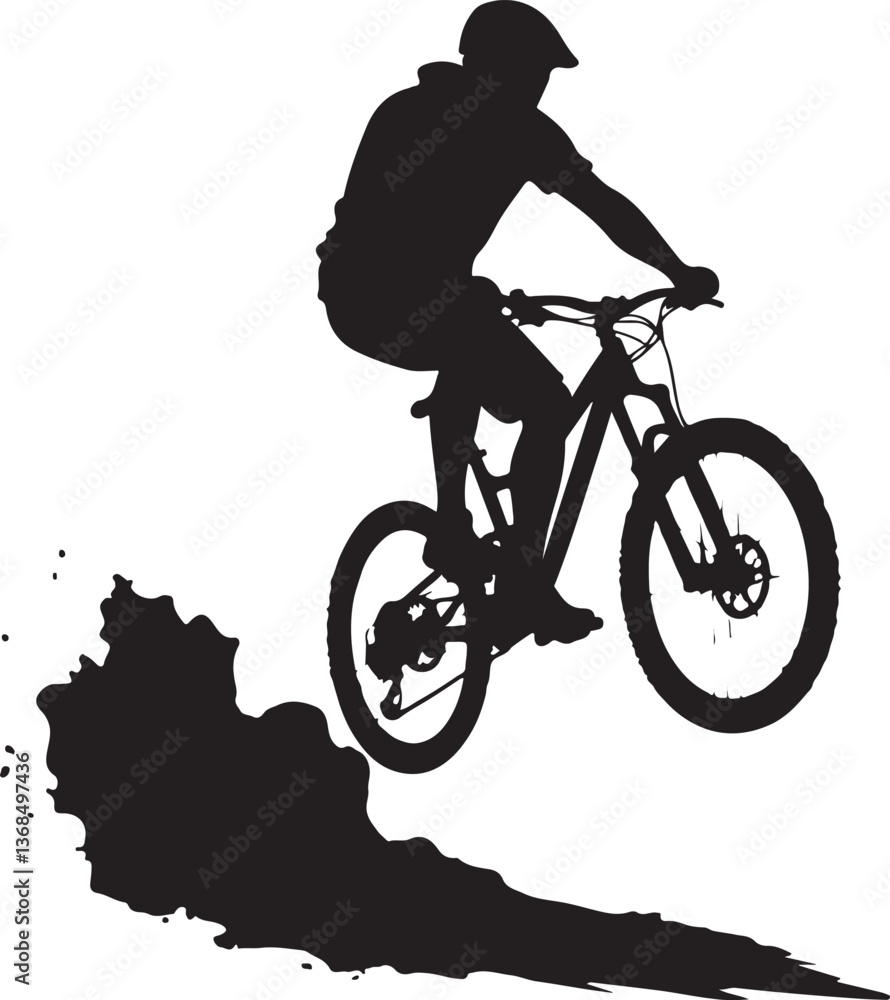 Obraz premium Biker Silhouette Vector: