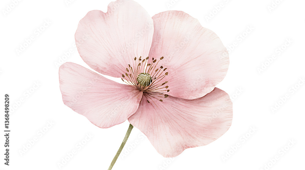 Naklejka premium A close up of a pink flower with a white background
