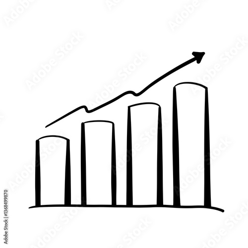 business graph with arrow