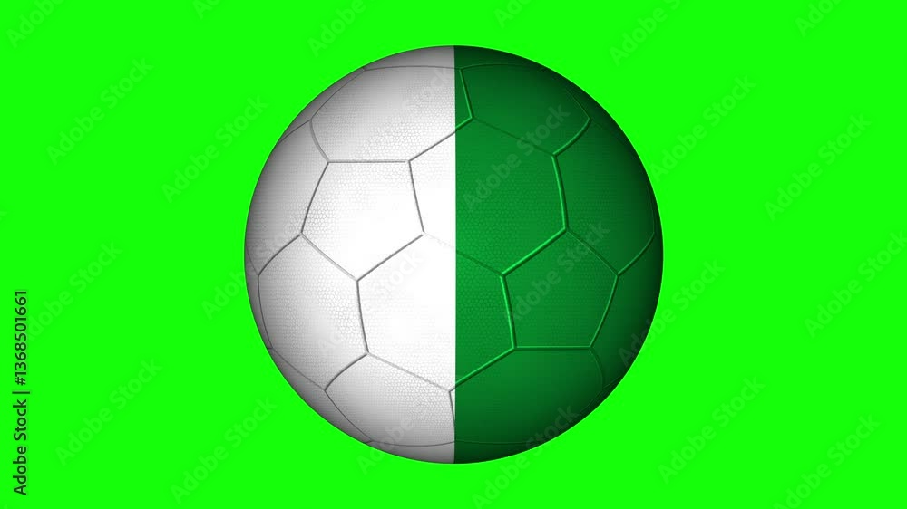 soccer ball with country flag pattern, motion and spinning, isolated on green screen soccer ball with country flag pattern, motion and spinning, isolated on green screen