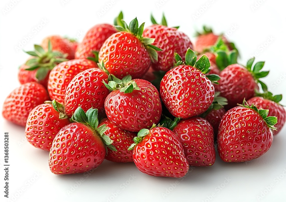 Many Fresh Ripe Strawberries Arranged Together Beautifully On White Many Fresh Ripe Strawberries Arranged Together Beautifully On White