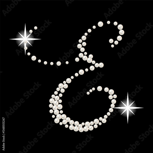 Obraz na płótnie Capital Letters of English alphabet romantic with pearls w salonie