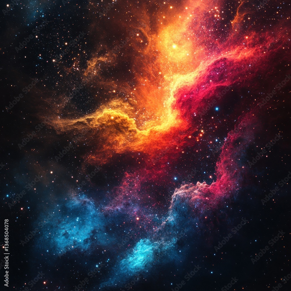 Naklejka premium Colorful Nebulae in Deep Space