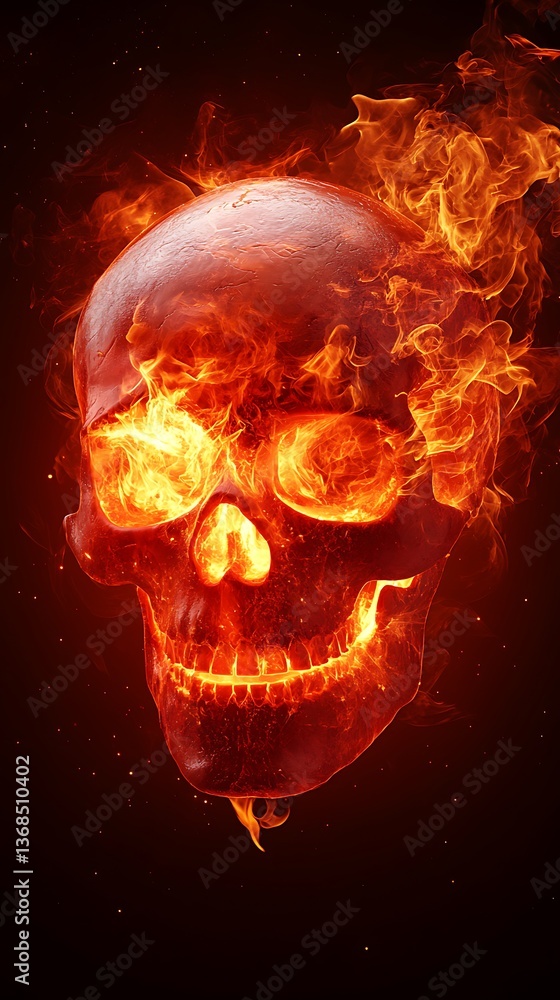 Flaming skull engulfed in fire. (2) Flaming skull engulfed in fire. (2)