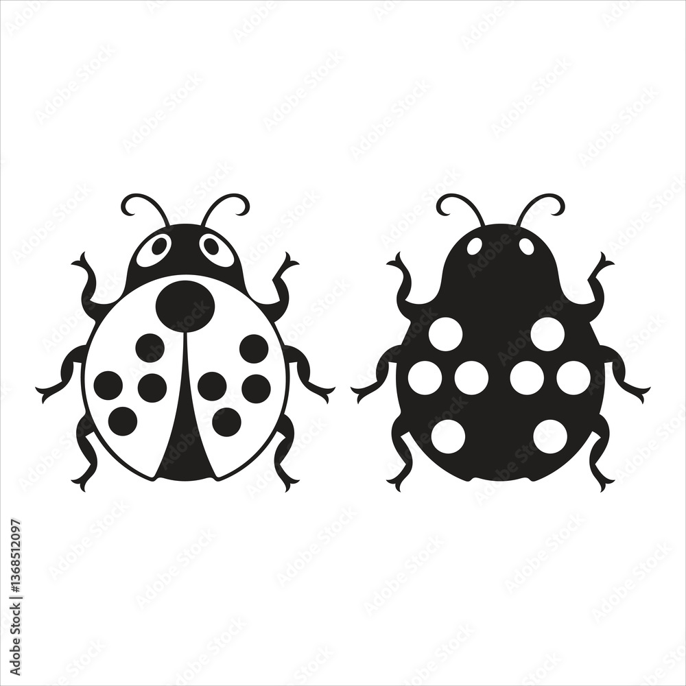 Fototapeta premium Cute ladybug vector illustration on a white background