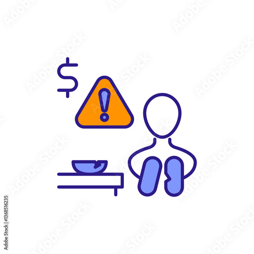 
Poverty Icon Representing Hyperinflation’s Worst Impact.